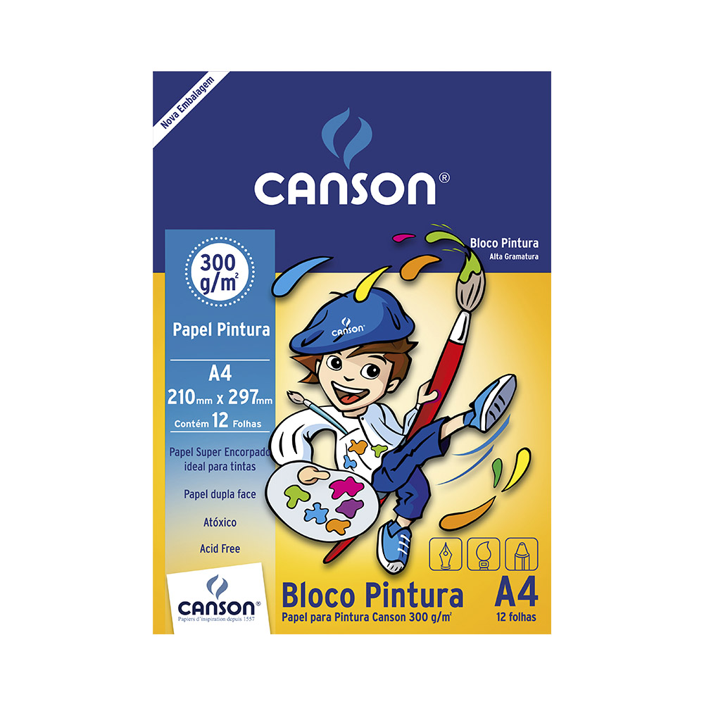 BLOCO ESCOLAR A4 PINTURA - CANSON                              BLOCO ESCOLAR A4 PINTURA - CANSON
