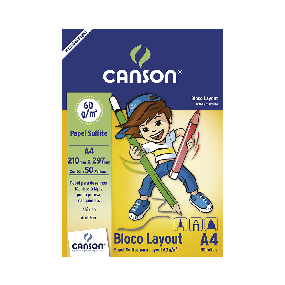 BLOCO ESCOLAR A4 LAYOUT CANSON                               BLOCO ESCOLAR A4 LAYOUT CANSON
