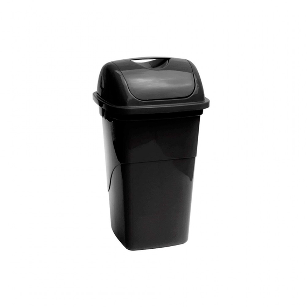 LIXEIRA BASCULANTE 30LT PRETA PLASVALE