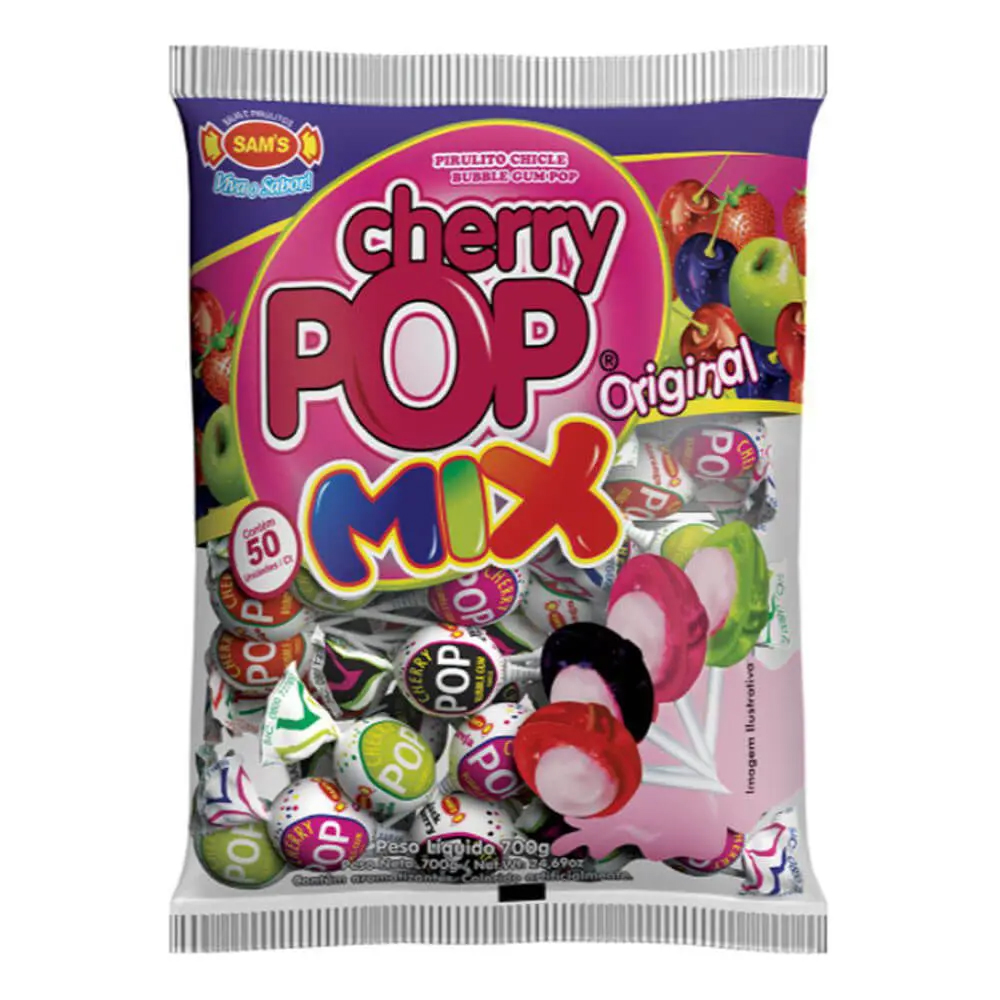 PIRULITO CHERRY POP MIX 700G C/50 UN - SAMS  PIRULITO CHERRY POP MIX 700G C/50 UN - SAMS