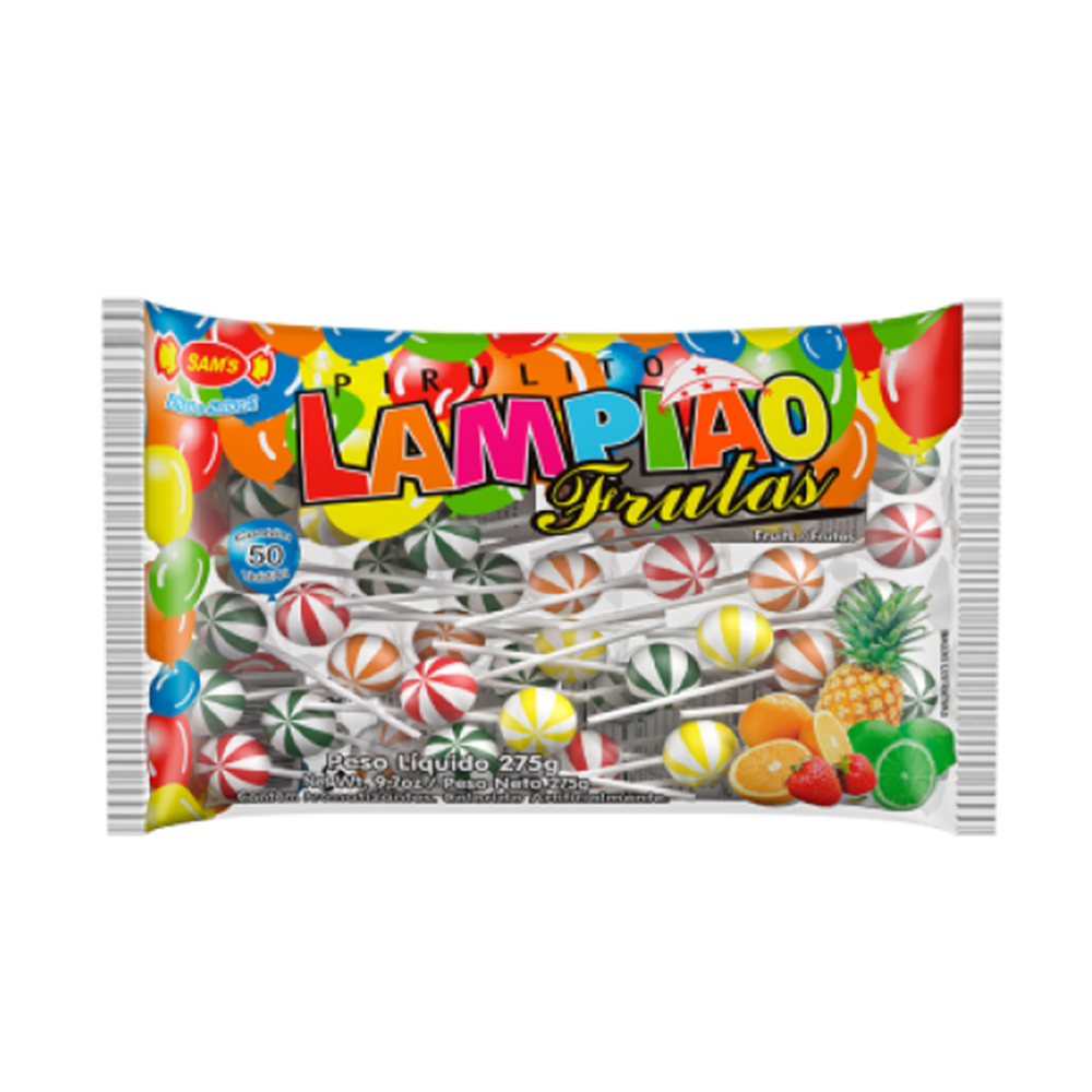 PIRULITO LAMPIAO FRUTAS 275G C/50 - SAMS  PIRULITO LAMPIAO FRUTAS 275G C/50 - SAMS