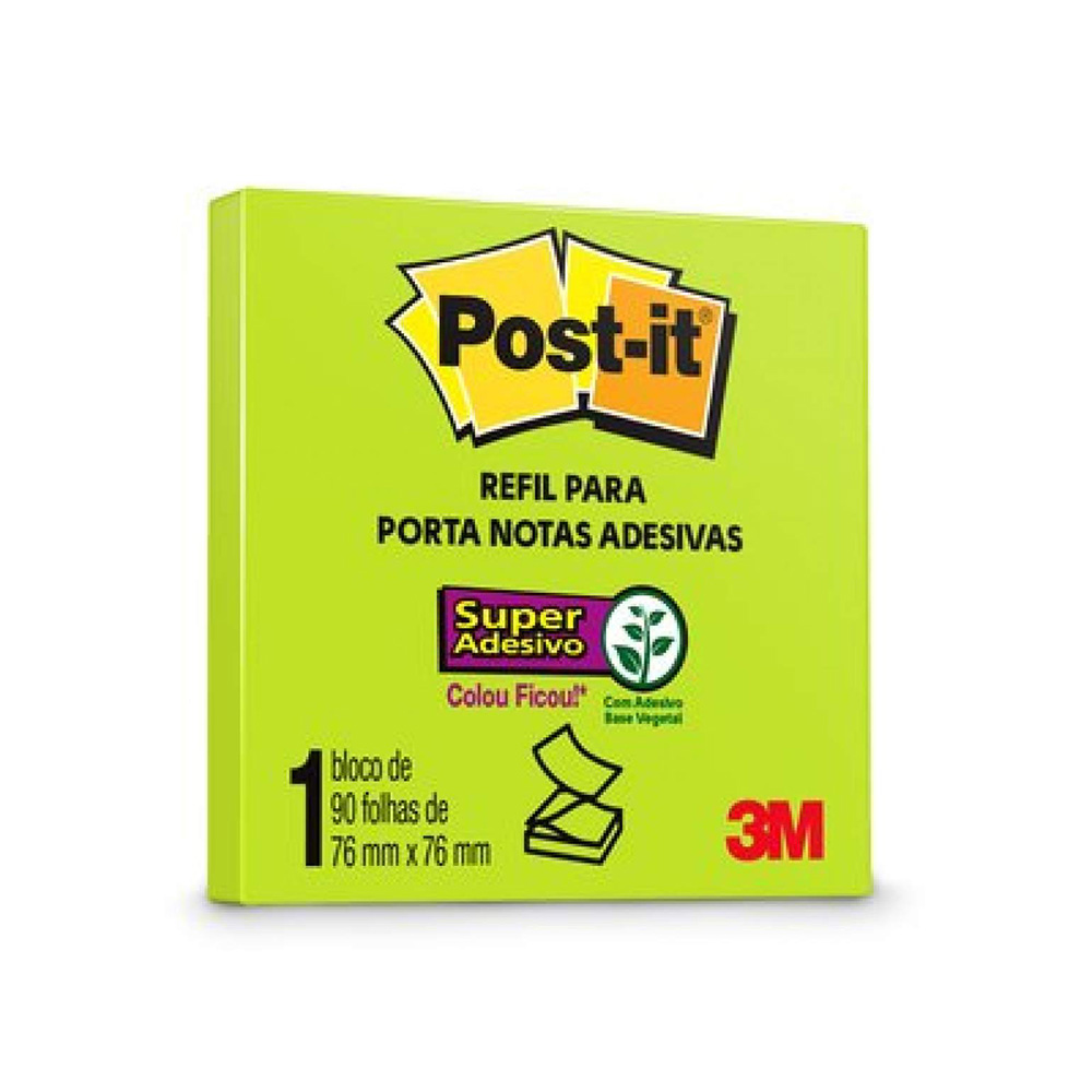 REFIL POST IT 76X76 VERDE NEON 90 FOLHAS - 3M                       REFIL POST IT 76X76 VERDE NEON 90 FOLHAS - 3M
