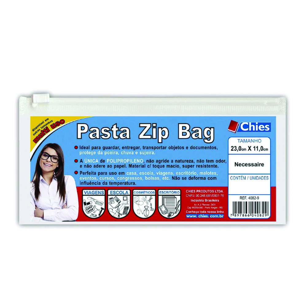 PASTA ZIP BAG NECESSARIE 23X11CM - CHIES PASTA ZIP BAG NECESSARIE 23X11CM - CHIES