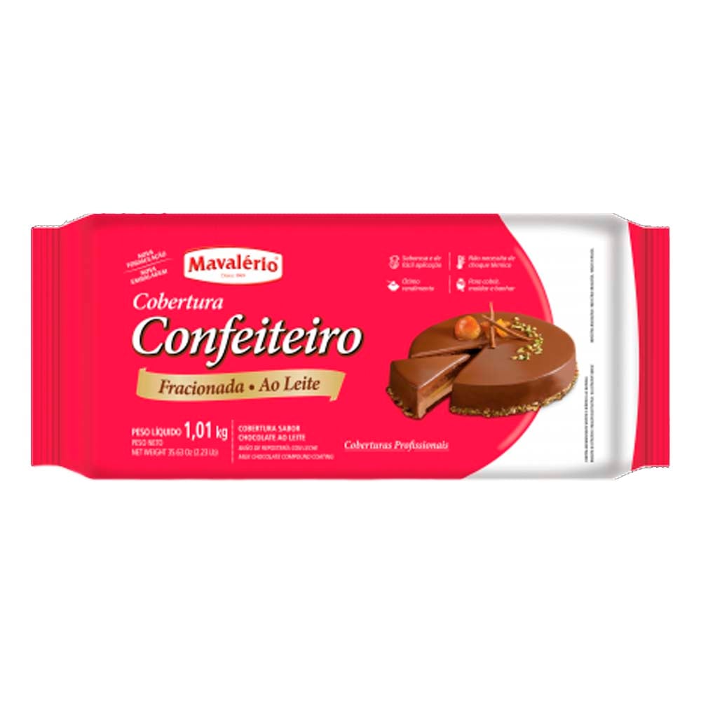 COBERTURA CONFEITEIRO CHOCOLATE AO LEITE 1,01KG - MAVALÉRIO  COBERTURA CONFEITEIRO CHOCOLATE AO LEITE 1,01KG - MAVALÉRIO