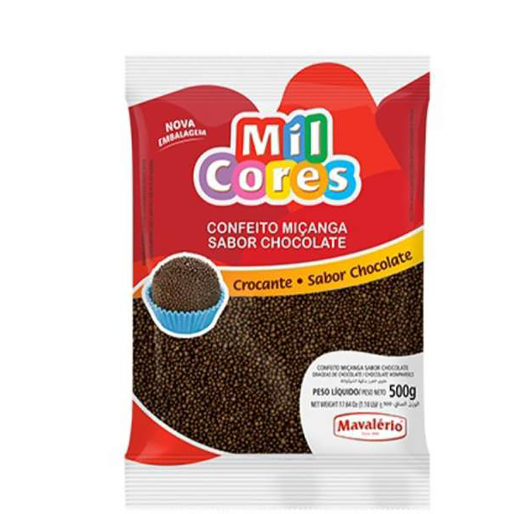 CONFEITO MIÇANGA BRIGADEIRO SABOR CHOCOLATE MIL CORES 500G - MAVALÉRIO CONFEITO MIÇANGA BRIGADEIRO SABOR CHOCOLATE MIL CORES 500G - MAVALÉRIO