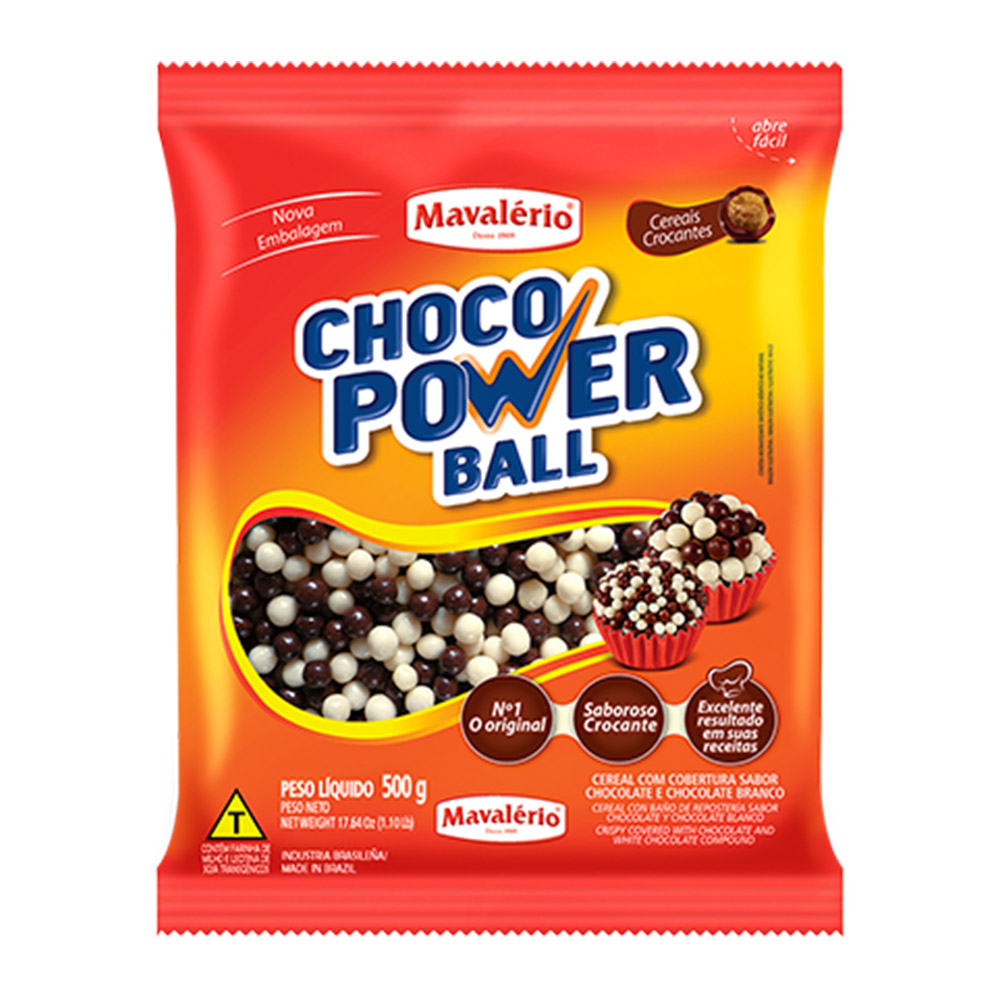 MINI CHOCO POWER BALL CHOCOLATE AO LEITE E CHOCOLATE BRANCO 500G - MAVALERIO                      MINI CHOCO POWER BALL CHOCOLATE AO LEITE E CHOCOLATE BRANCO 500G - MAVALERIO