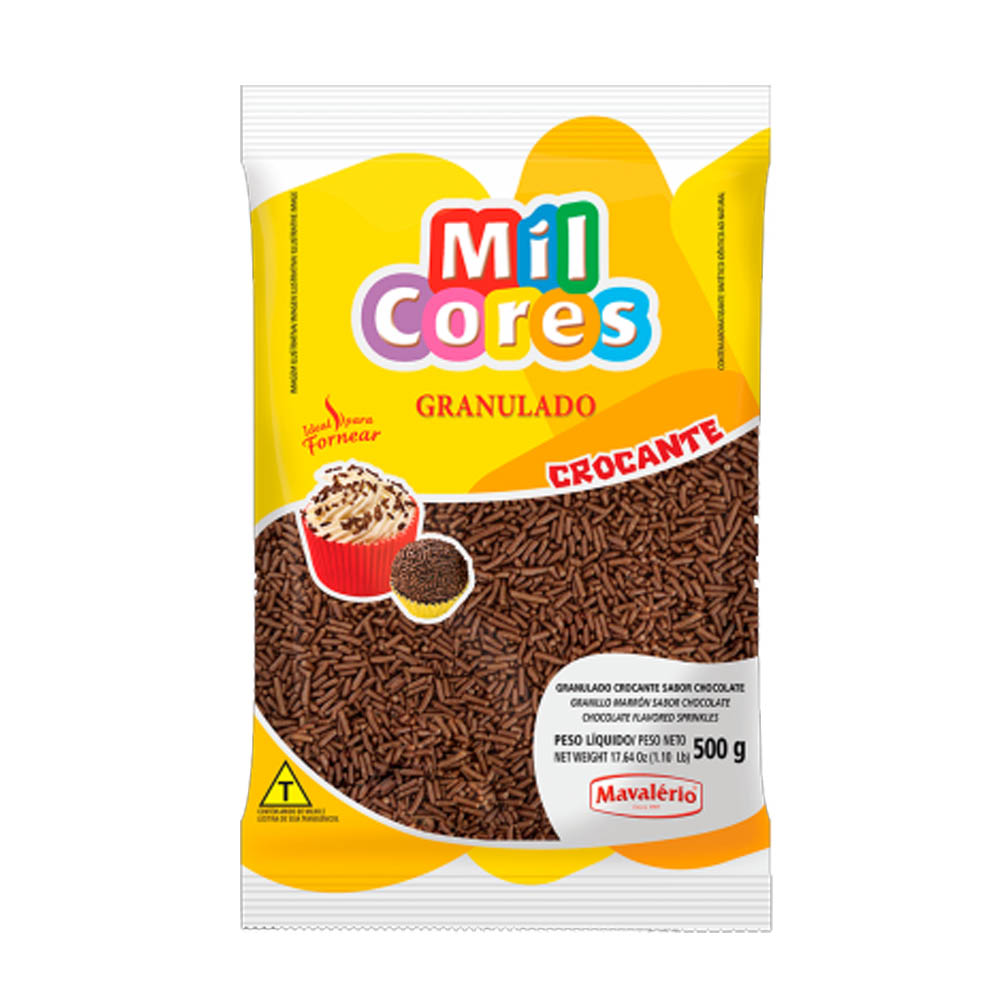 GRANULADO CROCANTE SABOR CHOCOLATE 500G MIL CORES MAVALERIO GRANULADO CROCANTE SABOR CHOCOLATE 500G MIL CORES MAVALERIO