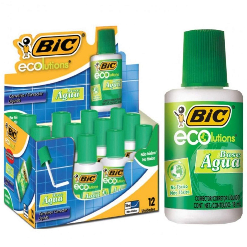 Corretivo líquido 18ml água Eco Blister - BIC <br> Corretivo líquido 18ml água Eco Blister - BIC <br>
