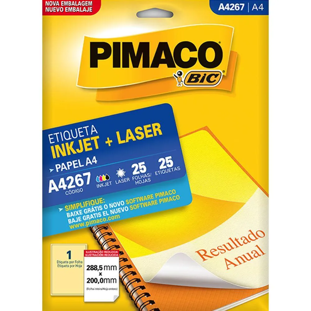 ETIQUETA A4267 A4 C/ 25FL PIMACO ETIQUETA A4267 A4 C/ 25FL PIMACO