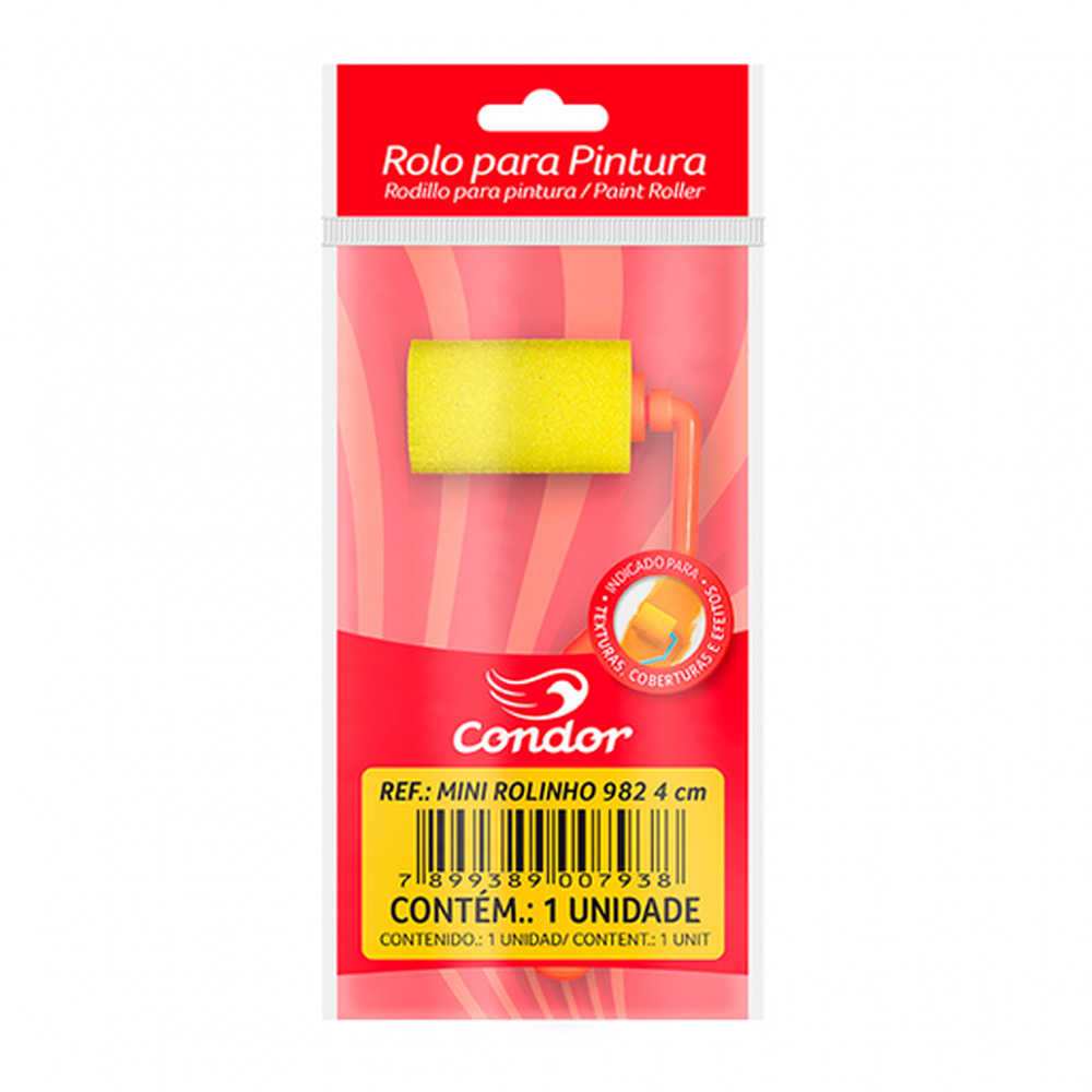 ROLO DE ESPUMA PARA PINTURAS 4CM - CONDOR      ROLO DE ESPUMA PARA PINTURAS 4CM - CONDOR