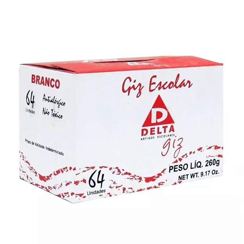 GIZ ESCOLAR BRANCO DELTA C/64 UNIDADES GIZ ESCOLAR BRANCO DELTA C/64 UNIDADES