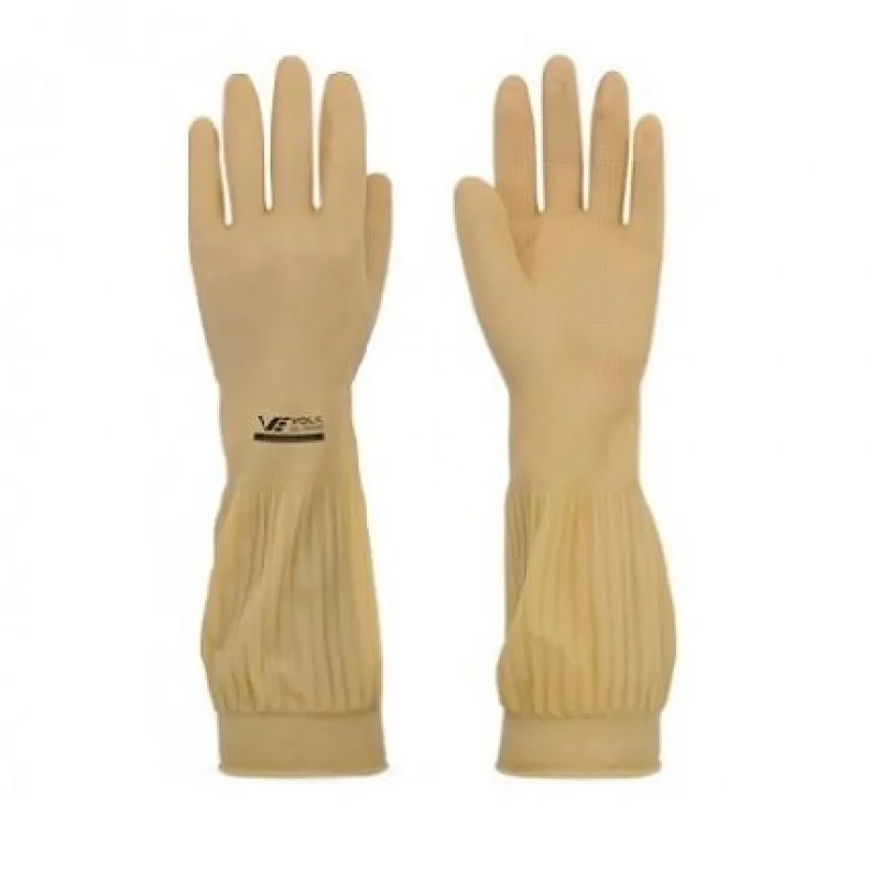 PAR DE LUVA LATEX NATURAL RANHURADA TAMANHO M VOLK CANO LONGO PAR DE LUVA LATEX NATURAL RANHURADA TAMANHO M VOLK CANO LONGO