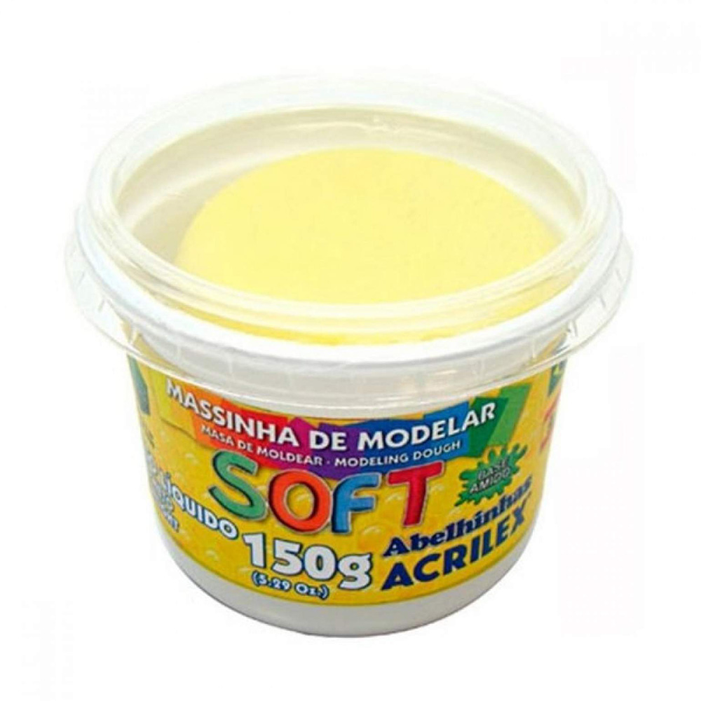 MASSINHA DE MODELAR SOFT 150G AMARELO PELE - ACRILEX               MASSINHA DE MODELAR SOFT 150G AMARELO PELE - ACRILEX