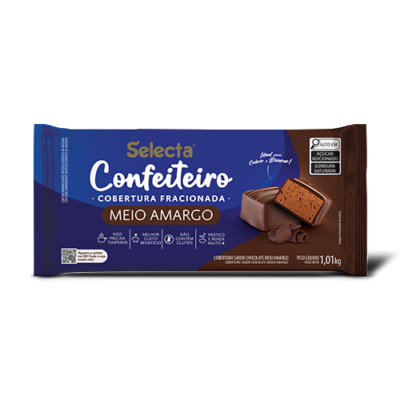 COBERTURA CONFEITEIRO CHOCOLATE MEIO AMARGO SELECTA 1,01KG COBERTURA CONFEITEIRO CHOCOLATE MEIO AMARGO SELECTA 1,01KG