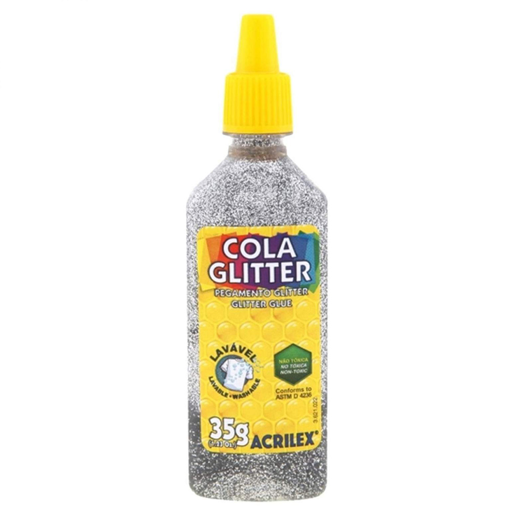 COLA COM GLITTER PRATA 35G - ACRILEX                                COLA COM GLITTER PRATA 35G - ACRILEX