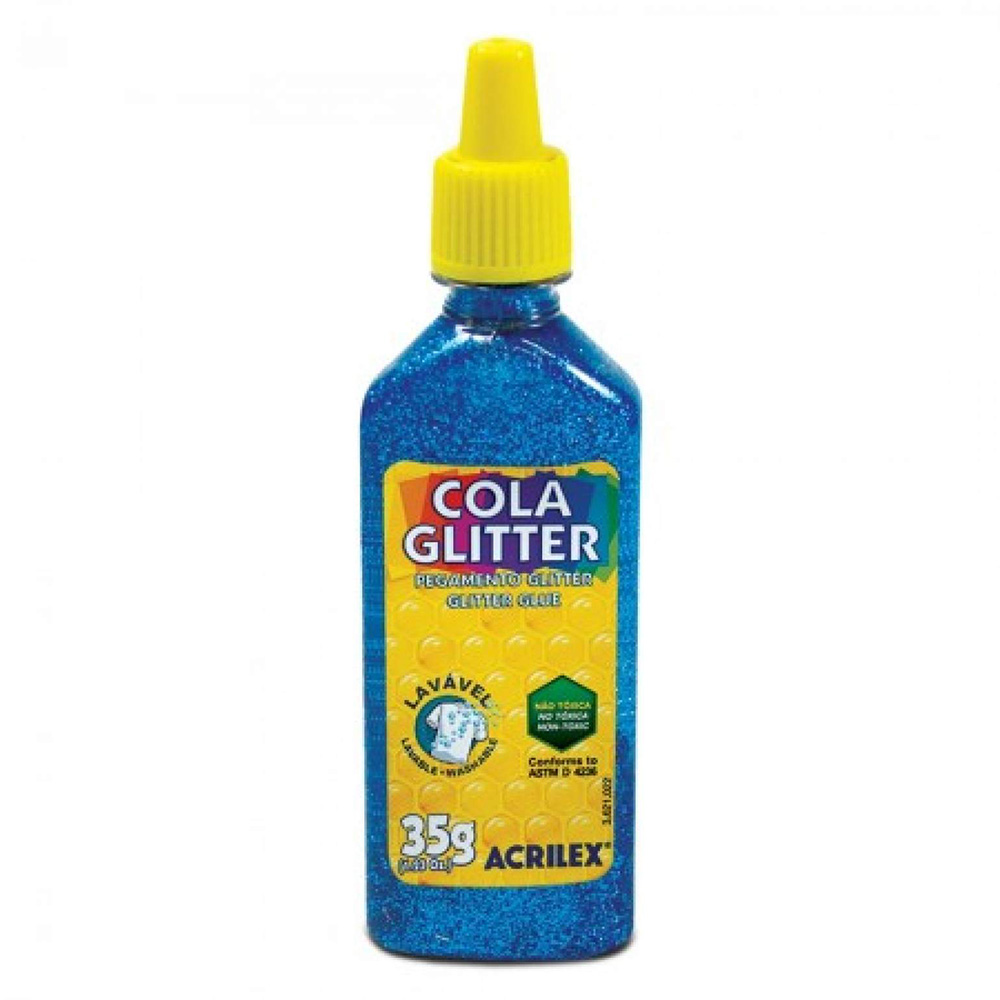 COLA COM GLITTER AZUL 35G - ACRILEX                                 COLA COM GLITTER AZUL 35G - ACRILEX