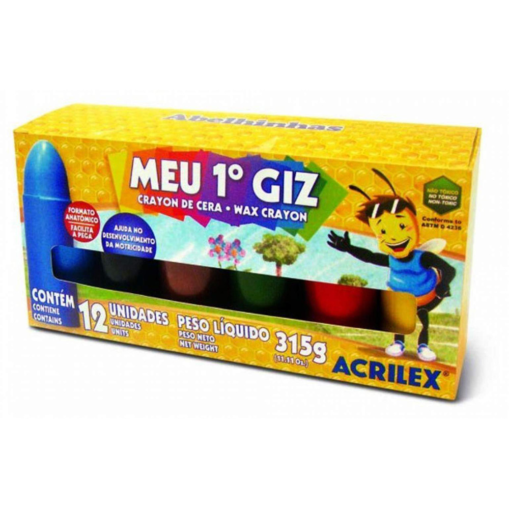 MEU PRIMEIRO GIZ C/12 CORES - ACRILEX                          MEU PRIMEIRO GIZ C/12 CORES - ACRILEX