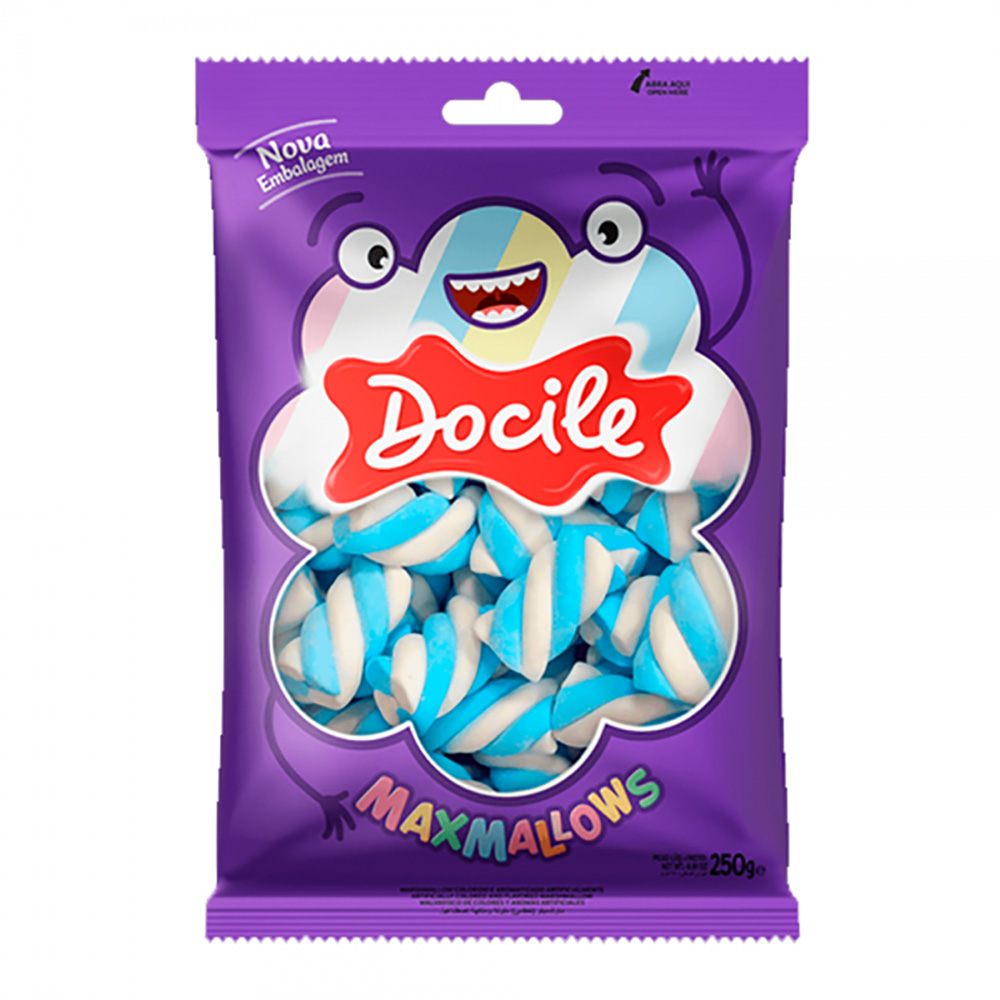 MAXMALLOW TWIST BAUNILHA DOCILE 250G                                                                                                                                                        MAXMALLOW TWIST BAUNILHA DOCILE 250G