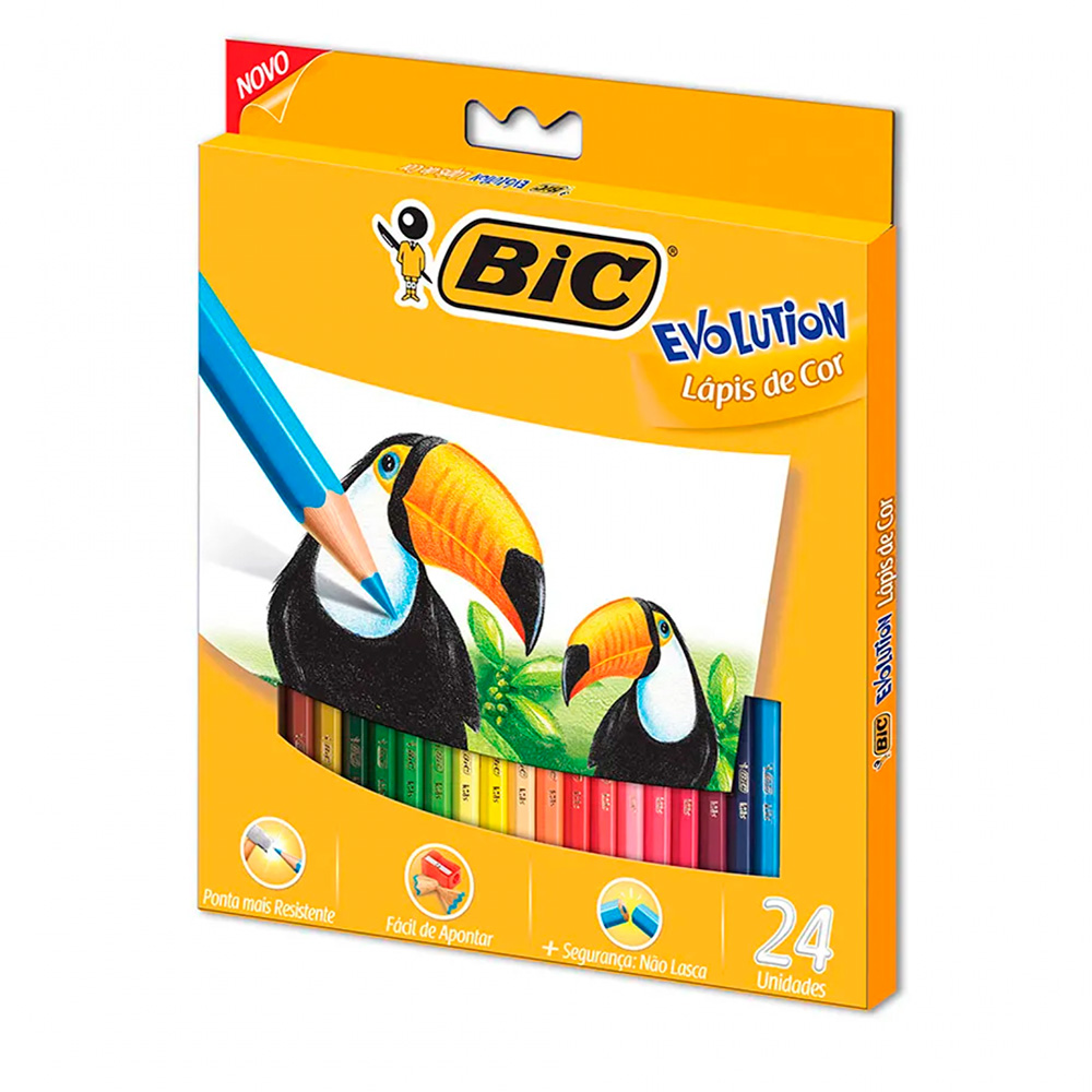 LAPIS DE COR EVOLUTION COLOR 24 CORES - BIC                         LAPIS DE COR EVOLUTION COLOR 24 CORES - BIC