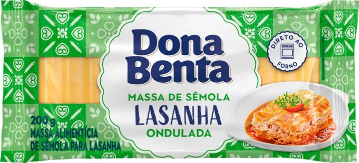 MACARRAO PARA LASANHA SEMOLA DONA BENTA 200G                                                                                                                                                            