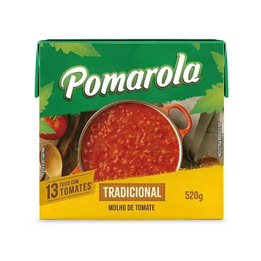 MOLHO DE TOMATE TRADICIONAL POMAROLA 520G<br> MOLHO DE TOMATE TRADICIONAL POMAROLA 520G<br>