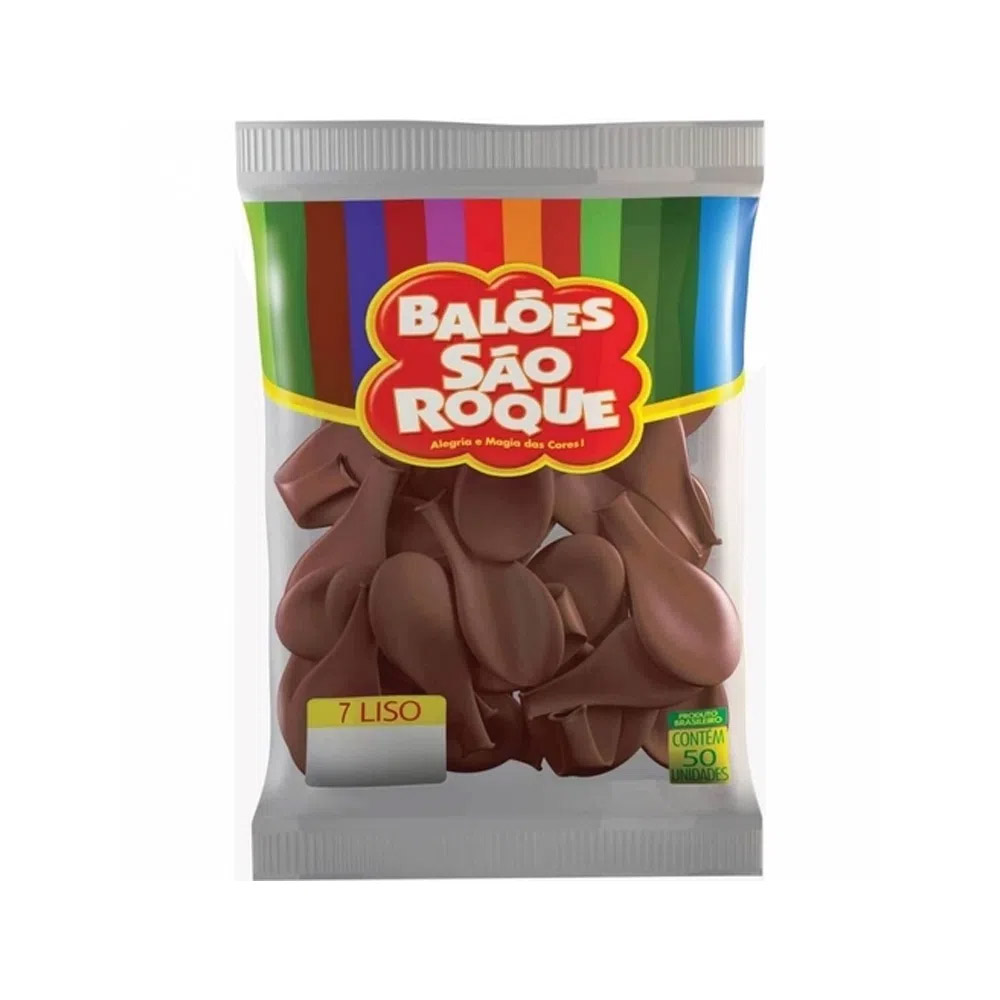 BALAO N7 LISO CAFE BRASIL PACOTE COM 50 UN - SAO ROQUE    BALAO N7 LISO CAFE BRASIL PACOTE COM 50 UN - SAO ROQUE