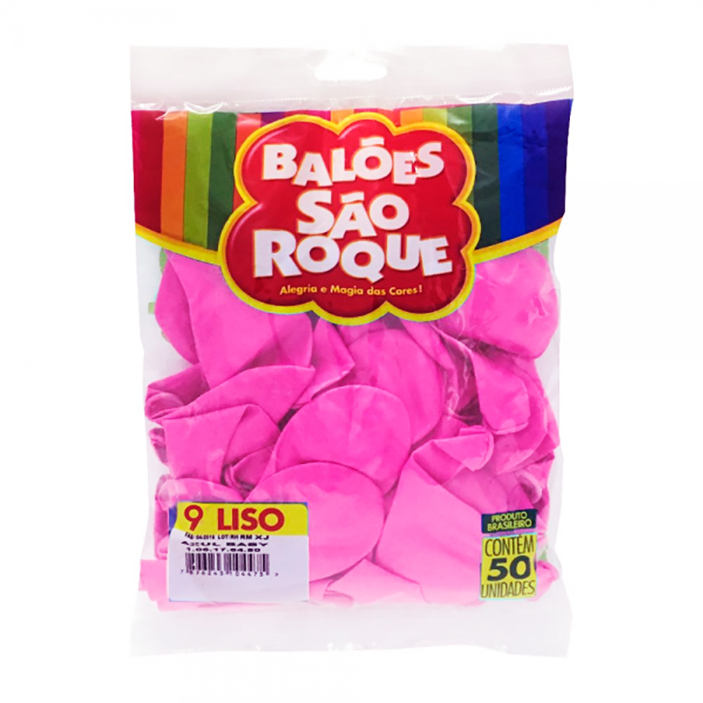 BALÃO N9 LISO ROSA BABY PACOTE COM 50 UNIDADES - SÃO ROQUE  BALÃO N9 LISO ROSA BABY PACOTE COM 50 UNIDADES - SÃO ROQUE
