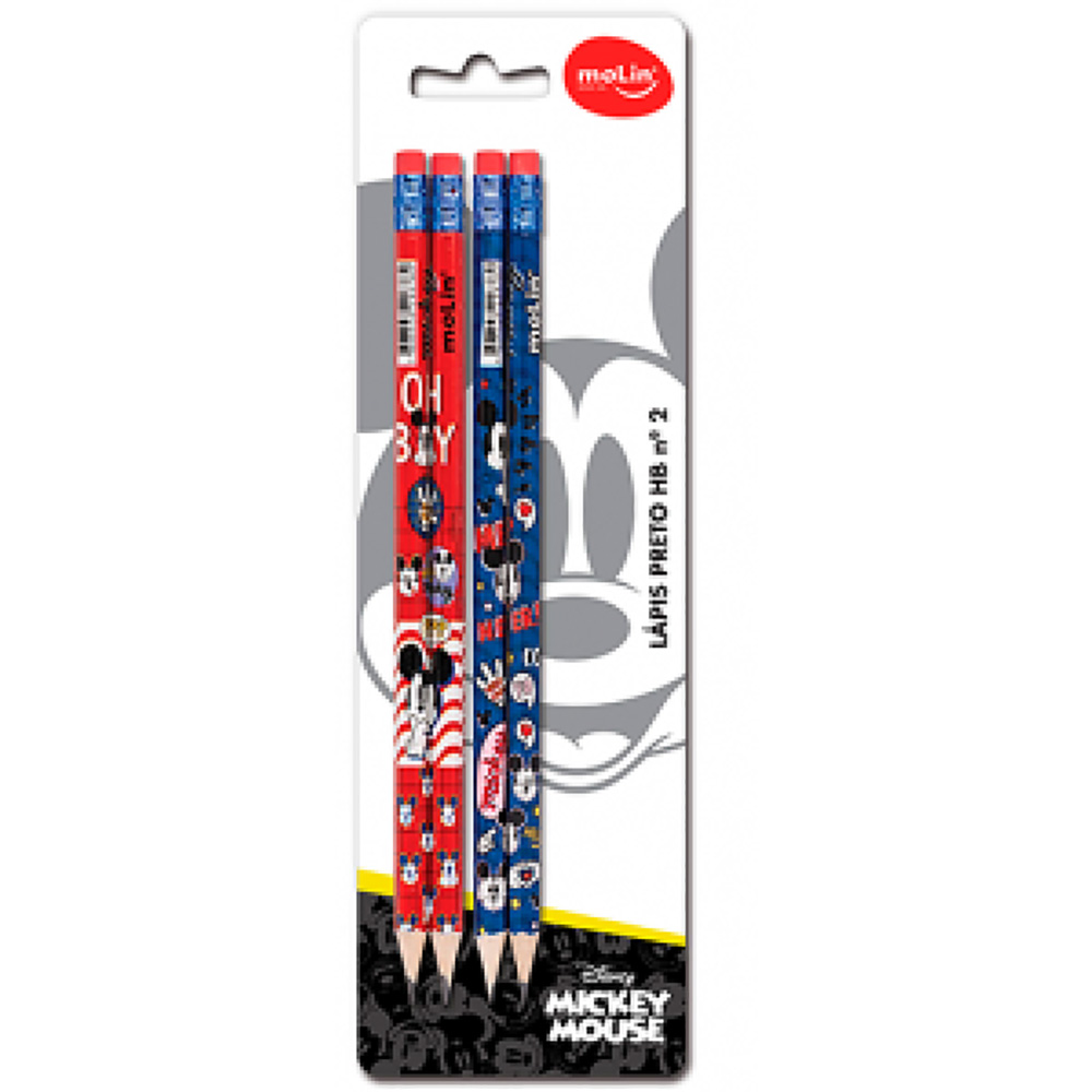 LAPIS PRETO HB N2 MICKEY BLISTER COM 4 UN - MOLIN                 LAPIS PRETO HB N2 MICKEY BLISTER COM 4 UN - MOLIN