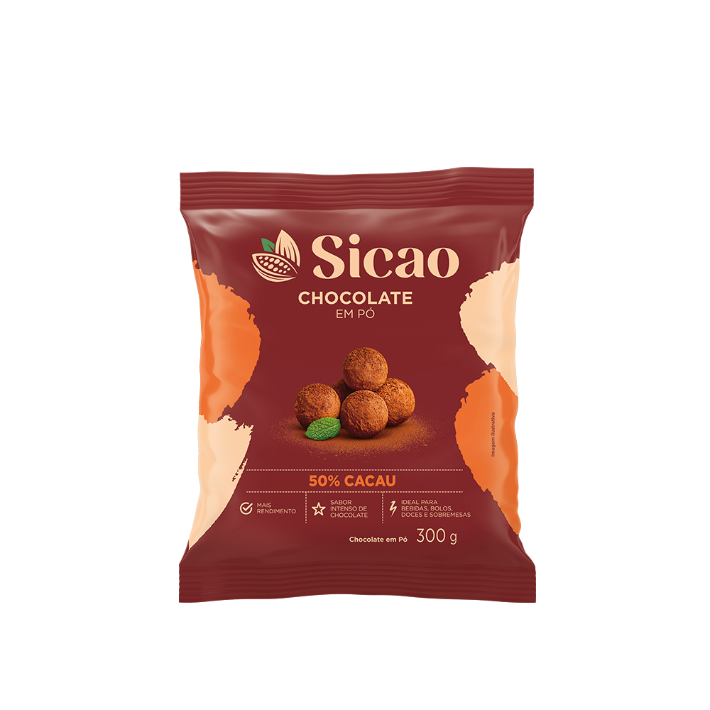 CHOCOLATE EM PO 50% DE CACAU - 300G | SICAO                     