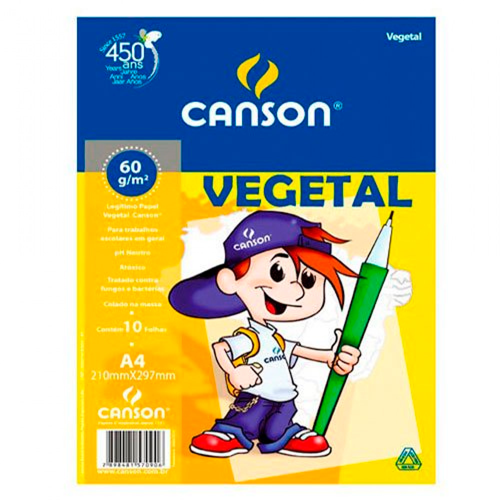 BLOCO ESCOLAR VEGETAL A4 60G CANSON                              BLOCO ESCOLAR VEGETAL A4 60G CANSON