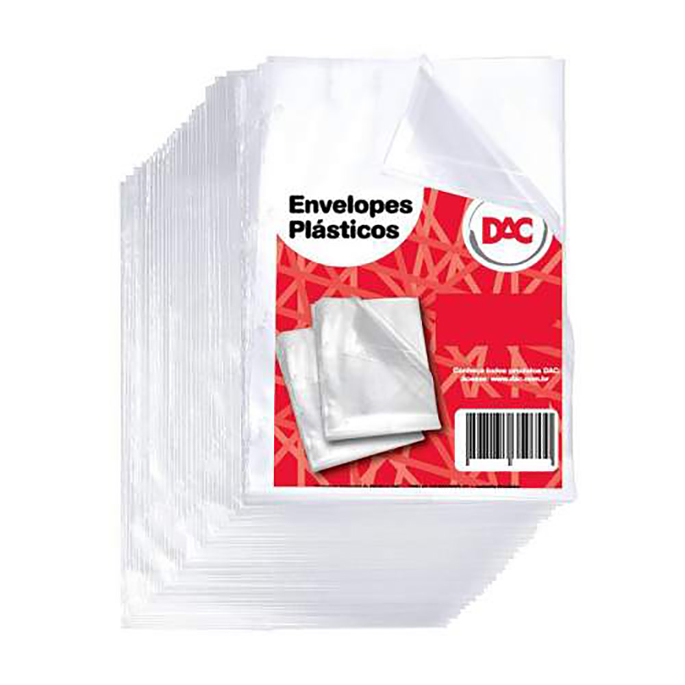 ENVELOPE PLASTICO FINO SEM FURO PACOTE COM 100 UNIDADES DAC ENVELOPE PLASTICO FINO SEM FURO PACOTE COM 100 UNIDADES DAC
