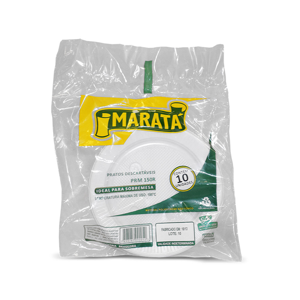 PRATO PLÁSTICO DESCARTÁVEL 15CM MARATÁ C/10 UNIDADES PRATO PLÁSTICO DESCARTÁVEL 15CM MARATÁ C/10 UNIDADES