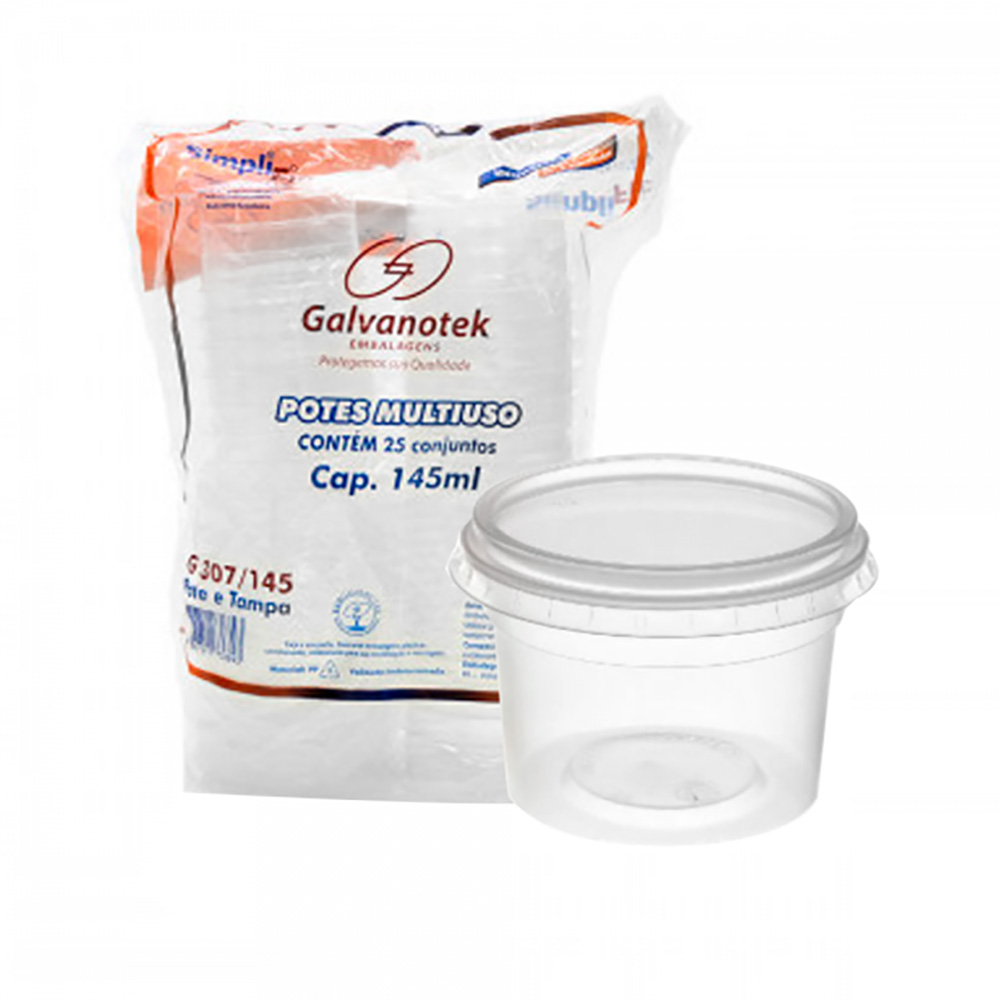POTE COM TAMPA G-307 145ML GALVANOTEK 25UN                          POTE COM TAMPA G-307 145ML GALVANOTEK 25UN