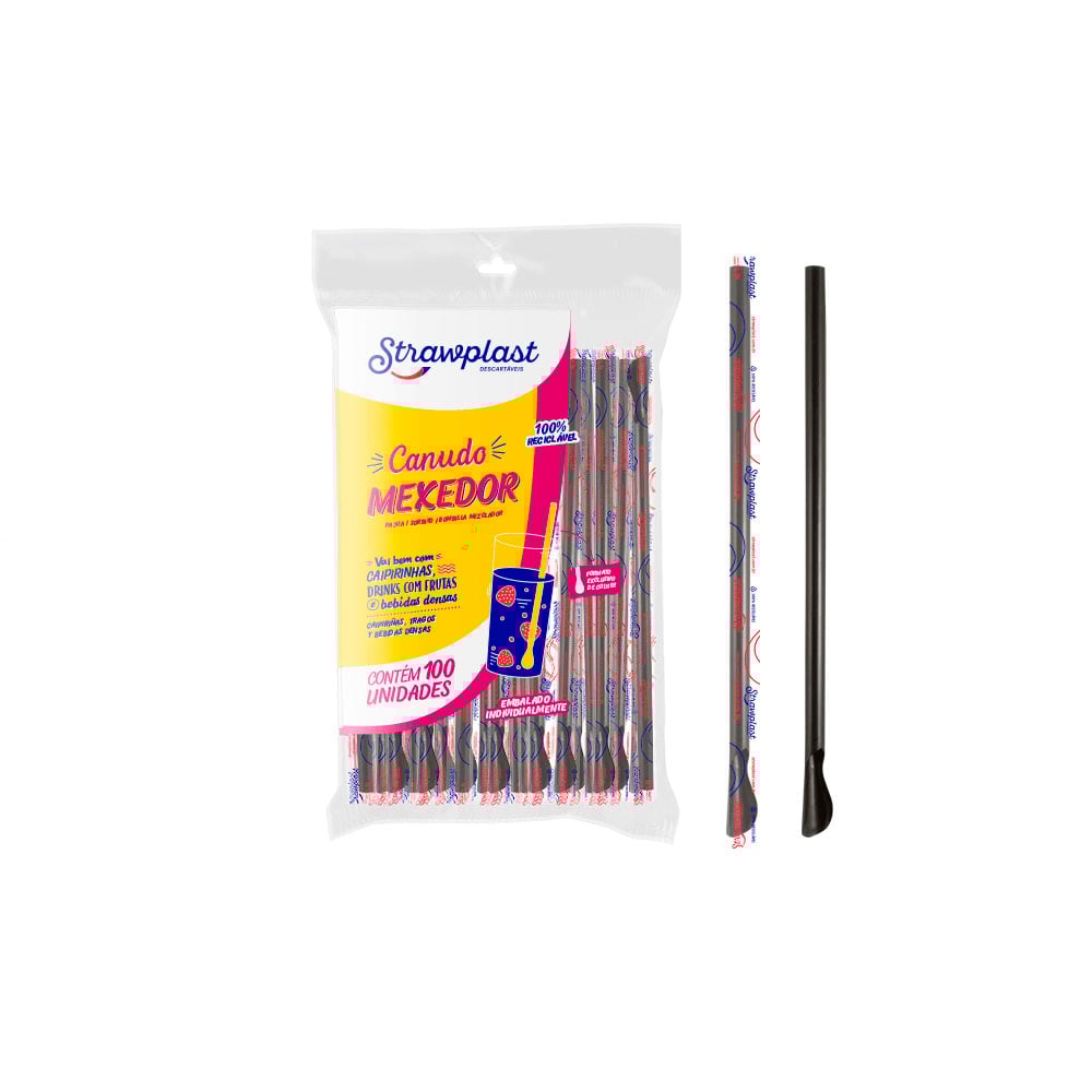 CANUDO MEXEDOR SACHÊ PRETO CS403 C/100 UNIDADES STRAWPLAST CANUDO MEXEDOR SACHÊ PRETO CS403 C/100 UNIDADES STRAWPLAST