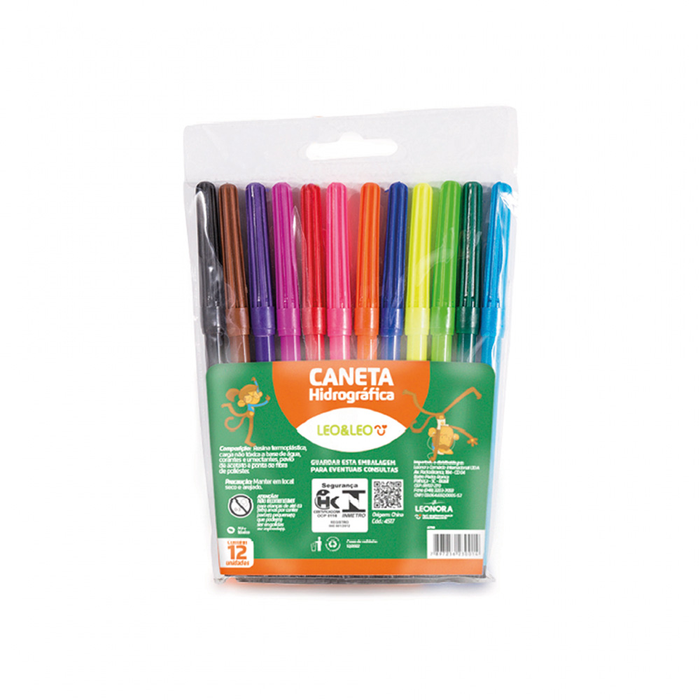 PINCEL HIDROCOR 12 CORES - LEO & LEO                           PINCEL HIDROCOR 12 CORES - LEO & LEO