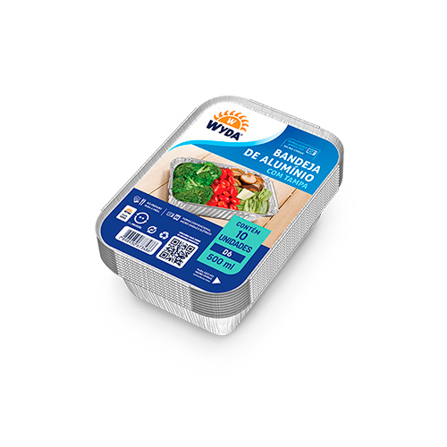 CONJUNTO BANDEJA COM TAMPA CJD6 500ML WYDA C/10 UNIDADES CONJUNTO BANDEJA COM TAMPA CJD6 500ML WYDA C/10 UNIDADES