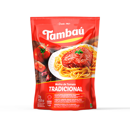 MOLHO DE TOMATE TRADICIONAL 2KG - TAMBAÚ                  MOLHO DE TOMATE TRADICIONAL 2KG - TAMBAÚ