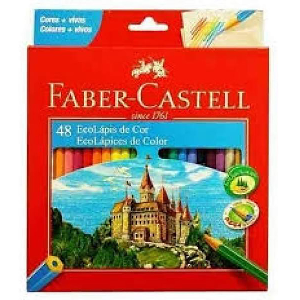 LÁPIS DE COR ECOLAPIS C/48 CORES FABERL CASTELL LÁPIS DE COR ECOLAPIS C/48 CORES FABERL CASTELL