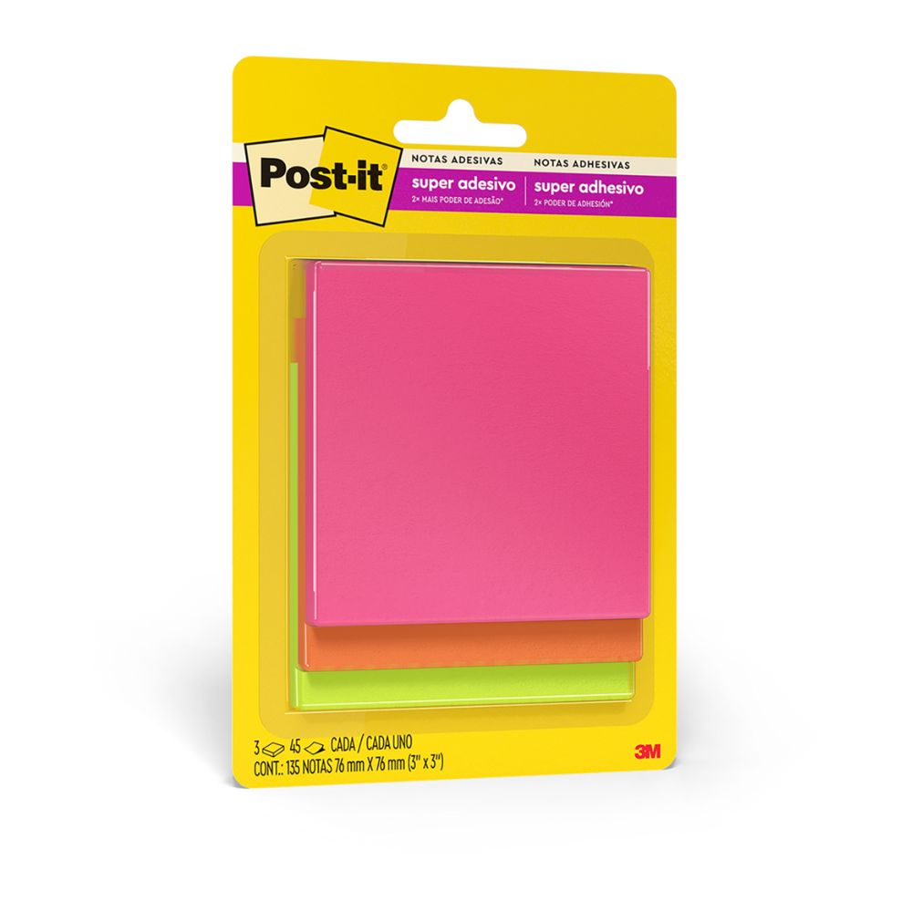 POST IT CASCATA 76X76 45 FOLHAS C/3 - 3M                           POST IT CASCATA 76X76 45 FOLHAS C/3 - 3M