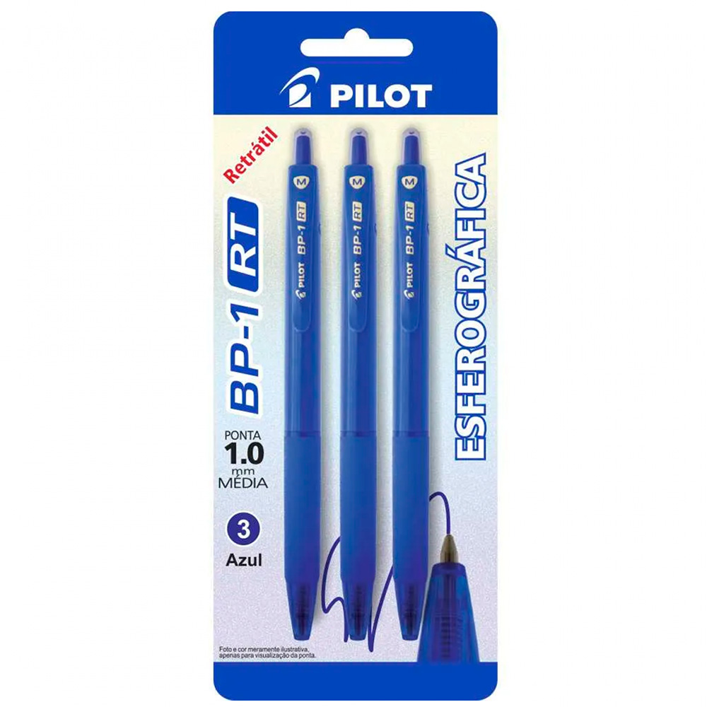 CANETA ESFE BP-1 RT 1.0 AZUL C/3 PILOT BLISTER               CANETA ESFE BP-1 RT 1.0 AZUL C/3 PILOT BLISTER