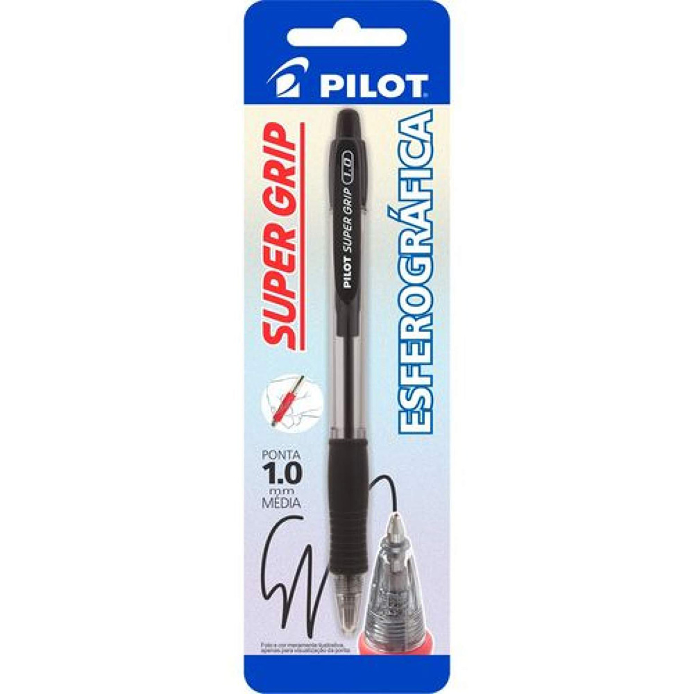 CANETA ESFE SUPER GRIP 1.0 PRETA PILOT BLISTER                  CANETA ESFE SUPER GRIP 1.0 PRETA PILOT BLISTER