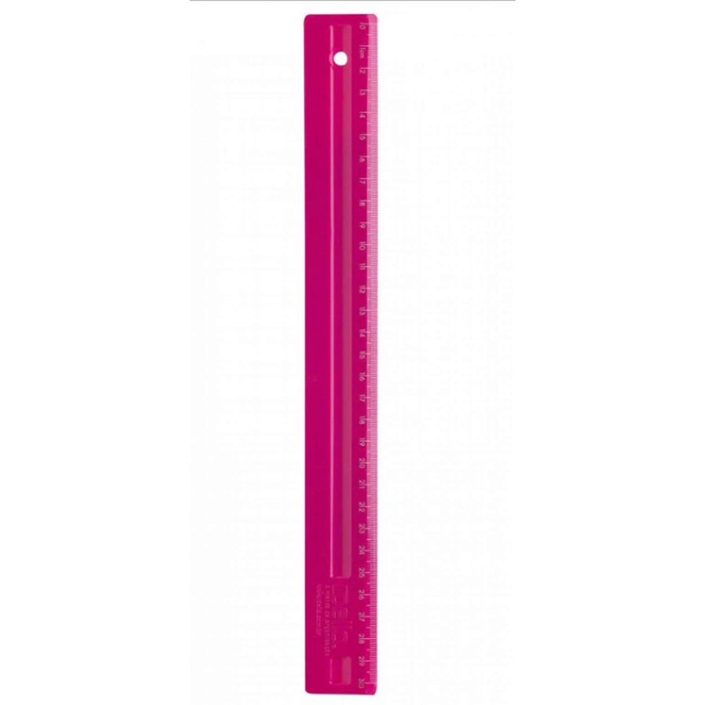 REGUA DE 30CM POP ROSA CLARO - DELLO                              REGUA DE 30CM POP ROSA CLARO - DELLO