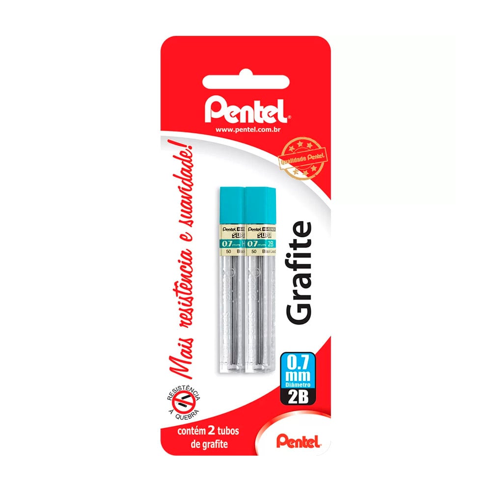 MINA P/ LAPISEIRA 0,7MM - 2B - C/2 BLISTER | PENTEL                                                                                                                                                            MINA P/ LAPISEIRA 0,7MM - 2B - C/2 BLISTER | PENTEL