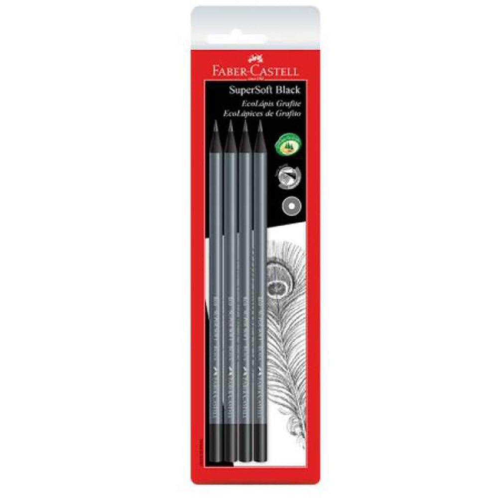 LAPIS PRETO SUPERSOFT BLISTER C/4 FABER CASTELL LAPIS PRETO SUPERSOFT BLISTER C/4 FABER CASTELL