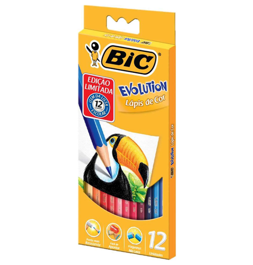 LAPIS DE COR 12 CORES REDONDO BIC LAPIS DE COR 12 CORES REDONDO BIC