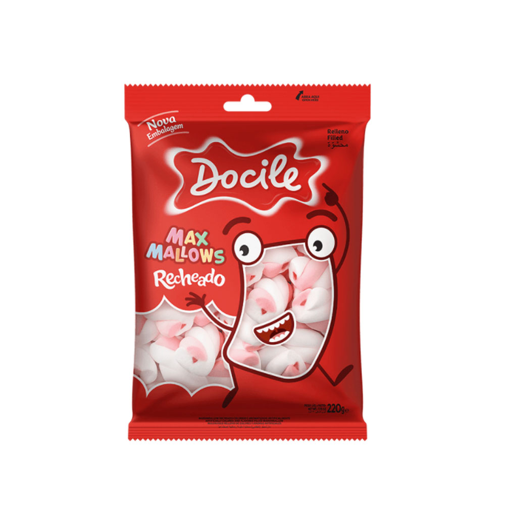 MAXMALLOW RECHEADO TWIST BAUNILHA MORANGO DOCILE 220G                                                                                                                                                         MAXMALLOW RECHEADO TWIST BAUNILHA MORANGO DOCILE 220G