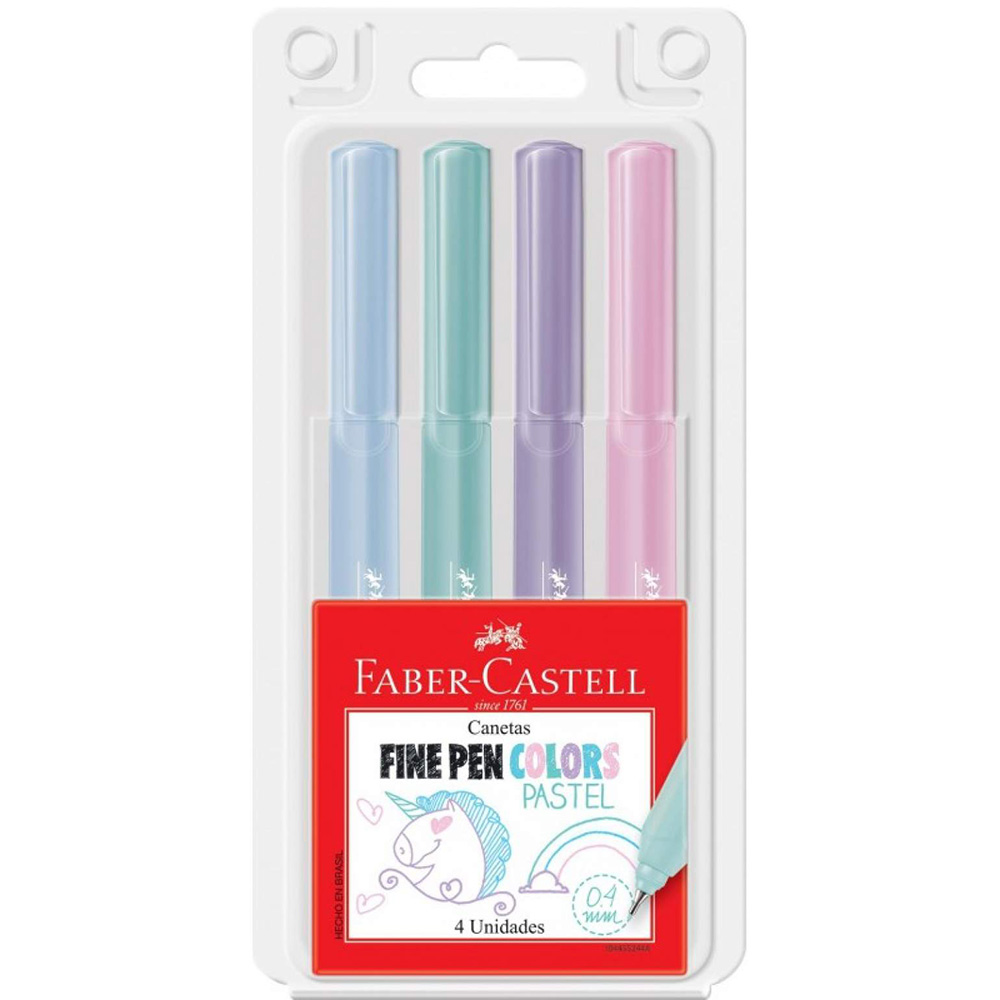 CANETA ESFE FINE 0.4MM PASTEL 4 CORES FABER CASTELL           CANETA ESFE FINE 0.4MM PASTEL 4 CORES FABER CASTELL