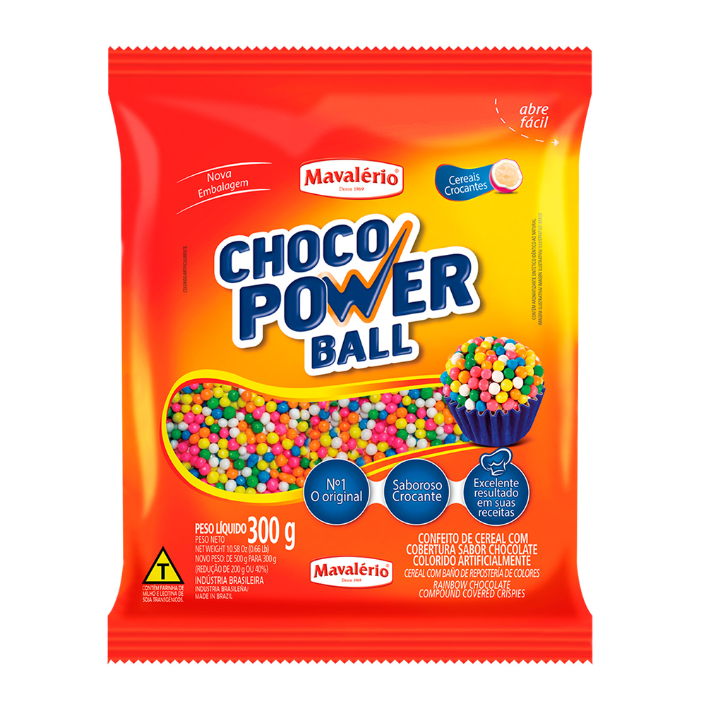 CHOCO POWER BALL MICRO COLORIDO 300G - Mavalerio <br> CHOCO POWER BALL MICRO COLORIDO 300G - Mavalerio <br>