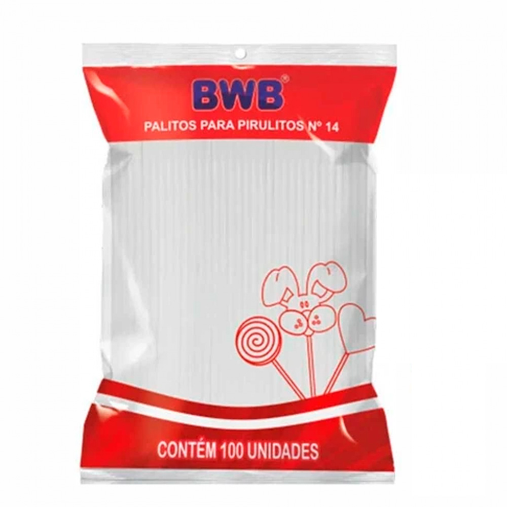 PALITO P/ PIRULITO N14 BRANCO BWB C/ 100 UNIDADES - BWB PALITO P/ PIRULITO N14 BRANCO BWB C/ 100 UNIDADES - BWB