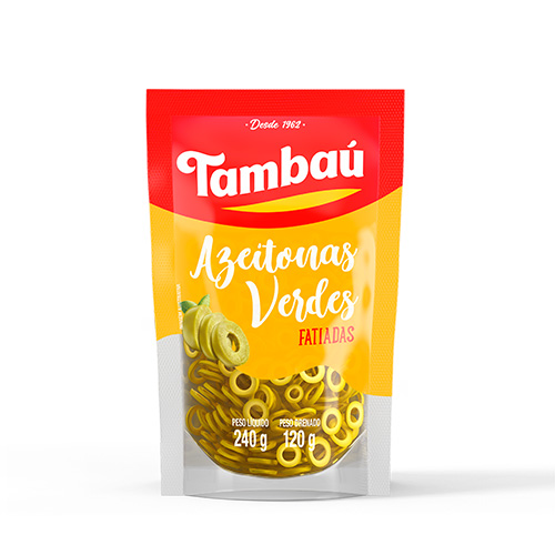 AZEITONA VERDE FATIADA 120G - TAMBAÚ  AZEITONA VERDE FATIADA 120G - TAMBAÚ